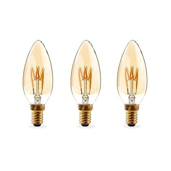 excelleren Serena Blazen LED lamp E14 | Kaars | Nedis (3W, 100lm, 2700K, Dimbaar, 3 stuks) Nedis  Kabelshop.nl