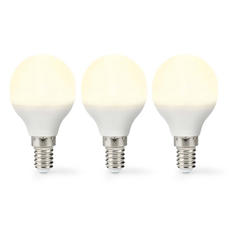 Nedis LED lamp E14 | Kogel | Nedis | 3 stuks (4.9W, 470lm, 2700K) LBE14G452P3 K170203714 - 