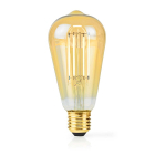 Nedis LED lamp E27 | Edison | Nedis (4.9W, 470lm, 2100K, Dimbaar) LBDE27ST64GD1 K170203708