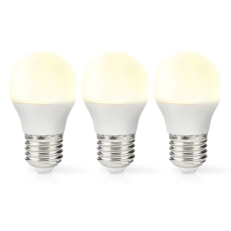 Nedis LED lamp E27 | Kogel | Nedis | 3 stuks (4.9W, 470lm, 2700K) LBE27G452P3 K170203726 - 