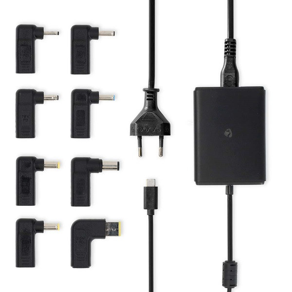 Nedis Laptop adapter | Nedis | 100W (Eurostekker, USB C met 8 extra power tips, GaN, Power Delivery) NBAU100110BK K020610053 - 4