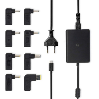 Nedis Laptop adapter | Nedis | 100W (Eurostekker, USB C met 8 extra power tips, GaN, Power Delivery) NBAU100110BK K020610053 - 4