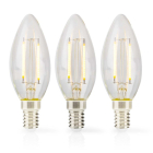 Nedis Led lamp E14 | Kaars | Nedis | 3 stuks (2W, 250lm, 2700K) LBFE14C351P3 K170203730 - 2
