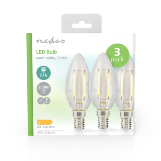 Nedis Led lamp E14 | Kaars | Nedis | 3 stuks (2W, 250lm, 2700K) LBFE14C351P3 K170203730 - 4