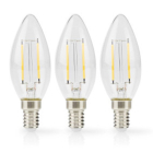 Nedis Led lamp E14 | Kaars | Nedis | 3 stuks (4.5W, 470lm, 2700K, Dimbaar) LBFE14C352P3 K170203732 - 2