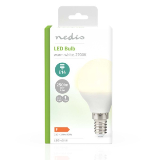 Nedis Led lamp E14 | Kogel | Nedis (2.8W, 250lm, 2700K) LBE14G451 K170203712 - 3