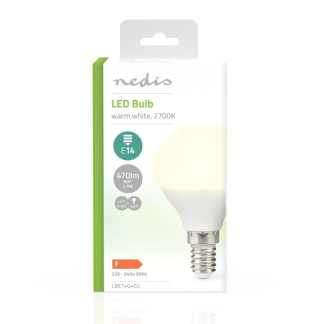 Nedis Led lamp E14 | Kogel | Nedis (4.9W, 470lm, 2700K) LBE14G452 K170203713 - 3