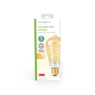 Nedis Led lamp E27 | Edison | Nedis (3.8W, 250lm, 2100K, Dimbaar) LBDE27ST64GD2 K170203709 - 3