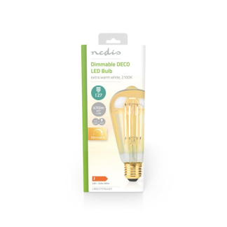 Nedis Led lamp E27 | Edison | Nedis (4.9W, 470lm, 2100K, Dimbaar) LBDE27ST64GD1 K170203708 - 3