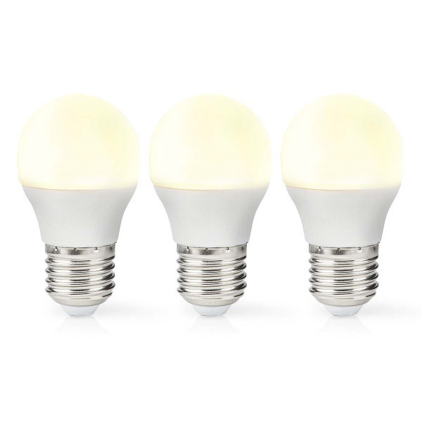 Nedis Led lamp E27 | Kogel | Nedis | 3 stuks (4.9W, 470lm, 2700K) LBE27G452P3 K170203726 - 1