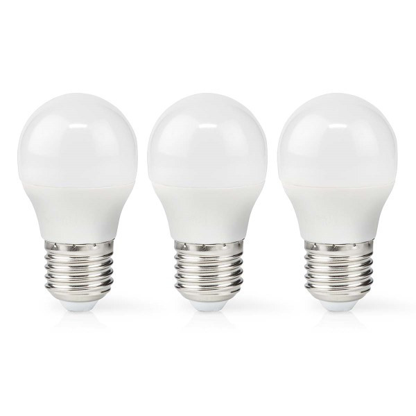 Nedis Led lamp E27 | Kogel | Nedis | 3 stuks (4.9W, 470lm, 2700K) LBE27G452P3 K170203726 - 2