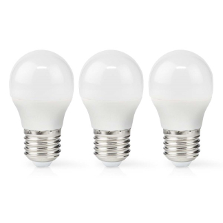 Nedis Led lamp E27 | Kogel | Nedis | 3 stuks (4.9W, 470lm, 2700K) LBE27G452P3 K170203726 - 2