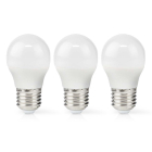 Nedis Led lamp E27 | Kogel | Nedis | 3 stuks (4.9W, 470lm, 2700K) LBE27G452P3 K170203726 - 2