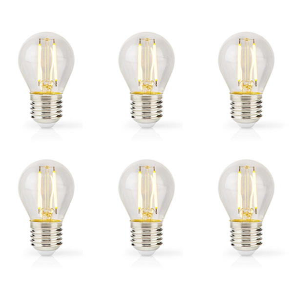 Nedis Led lamp E27 | Kogel | Nedis | 6 stuks (4.5W, 470lm, 2700K, Dimbaar)  V170203744 - 1