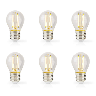 Led lamp E27 | Kogel | Nedis | 6 stuks (4.5W, 470lm, 2700K, Dimbaar)