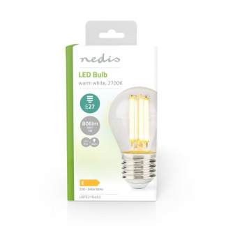 Nedis Led lamp E27 | Kogel | Nedis (7W, 806lm, 2700K) LBFE27G453 K170203745 - 3