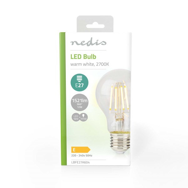 Nedis Led lamp E27 | Peer | Nedis (12W, 1521lm, 2700K) LBFE27A604 K170203742 - 3