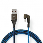 Lenovo tablet oplaadkabel | USB A ↔ USB C | 2 meter (USB 2.0, 480 Mbps, 100% koper, Rechte connector, Blauw/Zwart)