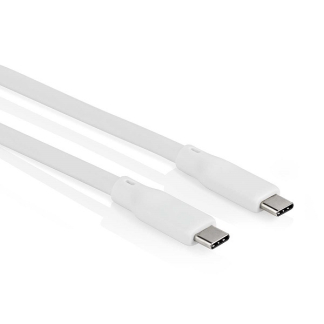 Nedis Lenovo tablet oplaadkabel | USB C ↔ USB C | 1 meter (USB 3.2, 240W, 20 Gbps, Vertind koper, Wit) CCGB64810WT10 L010214340 - 1
