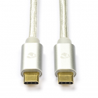 Lenovo tablet oplaadkabel | USB C ↔ USB C | 2 meter (USB 3.0, 5 Gbps, Nylon, Zilver)