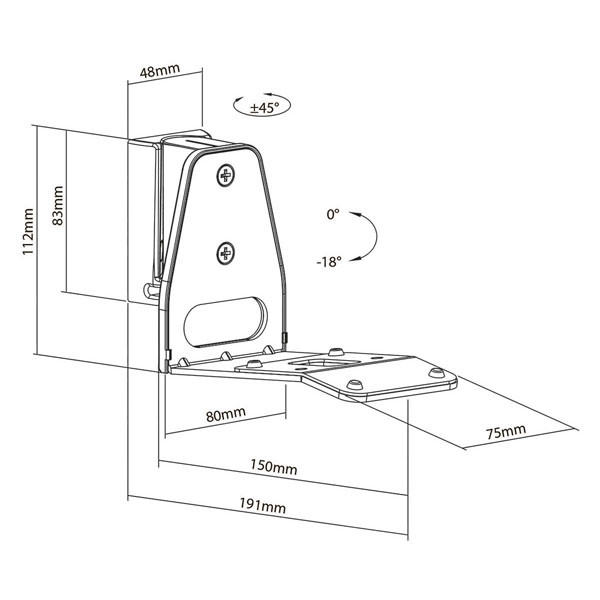 Nedis Luidspreker muurbeugel | Nedis | Max. 5 kg (Geschikt voor Sonos Era 300, Draai en kantelbaar, ABS/Metaal, Wit) SPMT5900WT K101501169 - 7