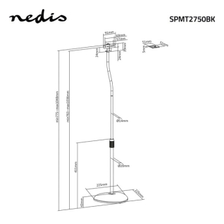 Nedis Luidspreker standaard | Nedis | Max. 4.5 kg (2 stuks, Universeel, In hoogte verstelbaar, Vast,  ABS/Staal, Zwart) SPMT2750BK K101501175 - 6