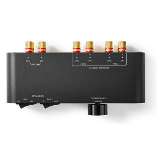 Nedis Luidspreker switch | Nedis | 2 poorten (Handmatig, Banana, Volumeregelaar) ASWI2652BK K020308008 - 3