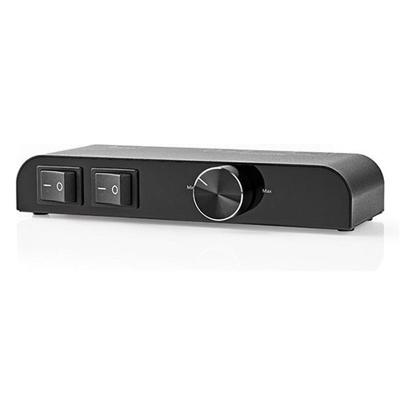 Nedis Luidspreker switch | Nedis | 2 poorten (Handmatig, Banana, Volumeregelaar) ASWI2652BK K020308008 - 2