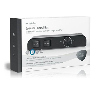 Nedis Luidspreker switch | Nedis | 2 poorten (Handmatig, Banana, Volumeregelaar) ASWI2652BK K020308008 - 6