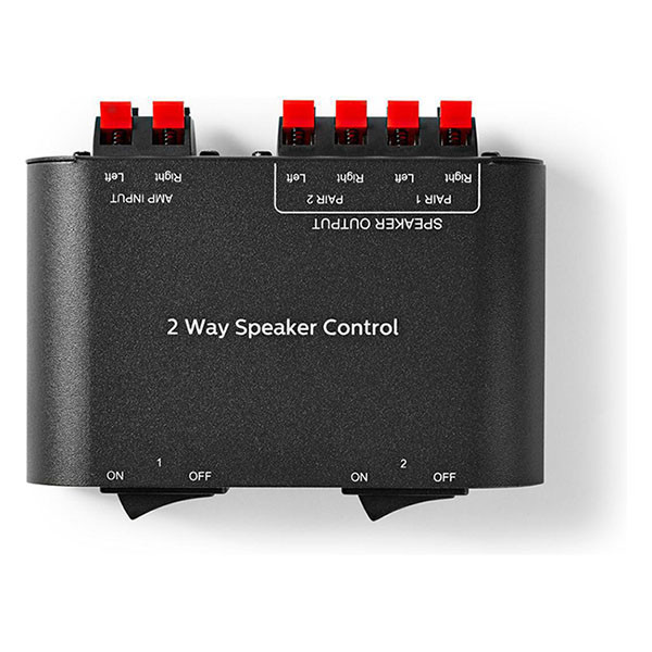 Nedis Luidspreker switch | Nedis | 2 poorten (Handmatig, Klemaansluiting) ASWI2602BK K020308004 - 4