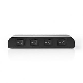 Nedis Luidspreker switch | Nedis | 4 poorten (Handmatig, Klemaansluiting) ASWI2604BK K020308005 - 1