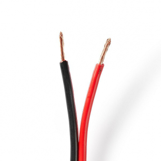 Nedis Luidsprekerkabel op rol | 100 meter (2.5 mm², 100% koper, Zwart/rood) CABR2500BK1000 K010308523 - 1