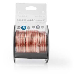 Nedis Luidsprekerkabel op rol | 15 meter (1.5 mm², 100% koper, Transparant) CABR1500TR150 N010308254 - 2