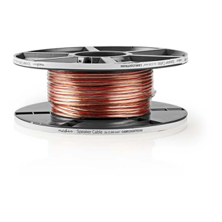 Nedis Luidsprekerkabel op rol | 15 meter (2.5 mm², 100% koper, Transparant) CABR2500TR150 N010308291 - 2