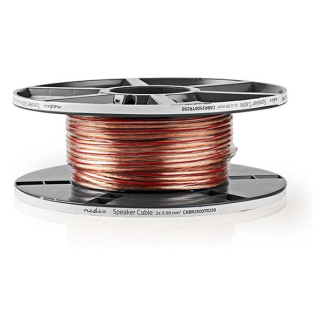 Nedis Luidsprekerkabel op rol | 25 meter (2.5 mm², 100% koper, Transparant) CABR2500TR250 N010308292 - 2