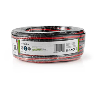 Nedis Luidsprekerkabel op rol | 25 meter (2.5 mm², Zwart) CAGW2500BK250 K010308552 - 2