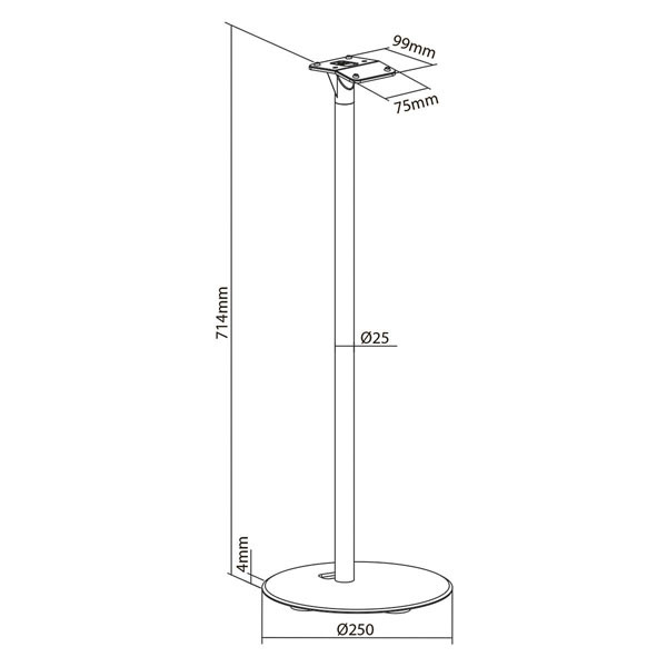 Nedis Luidsprekerstandaard | Nedis | Max. 5 kg (Geschikt voor Sonos Era 300, ABS/Metaal, Wit) SPMT5950WT K101501167 - 7
