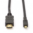 Nedis Micro HDMI naar HDMI kabel | Nedis | 1.5 meter (4K@30Hz, Verguld) CVGP34700BK15 N010104001 Nedis Micro HDMI naar HDMI kabel | Nedis | 1.5 meter (4K@30Hz, Verguld) CVGP34700BK15 N010104001