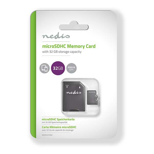 Nedis Micro SDHC kaart met adapter | Nedis | 32 GB (Class 10) MMSD32100BK N170301107 - 2