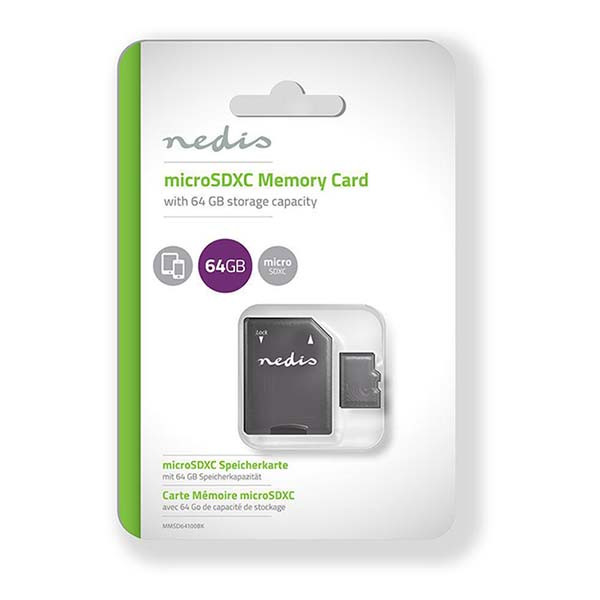 Nedis Micro SDXC kaart met adapter | Nedis (Class 10 UHS-I, 64 GB) MMSD64100BK N170301108 - 2