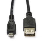 Nedis Micro USB B mannelijk - USB A vrouwelijk adapterkabel (Hoge kwaliteit) CCGP60570BK02 N010201217 Nedis Micro USB B mannelijk - USB A vrouwelijk adapterkabel (Hoge kwaliteit) CCGP60570BK02 N010201217
