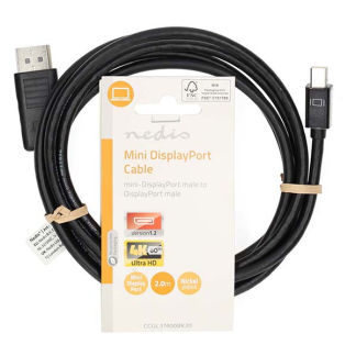 Nedis Mini DisplayPort naar DisplayPort kabel | Nedis | 2 meter (4K@60Hz) CCGL37400BK20 CCGP37400BK20 N010403201 - 3