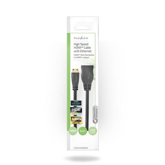 Nedis Mini HDMI naar HDMI adapterkabel | Nedis | 0.2 meter (4K@30Hz, Verguld) CVGP34590BK02 N010103019 - 2