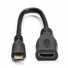 Nedis Mini HDMI naar HDMI adapterkabel | Nedis | 0.2 meter (4K@30Hz, Verguld) CVGP34590BK02 N010103019