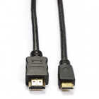 Mini HDMI naar HDMI kabel | Nedis | 2 meter (4K@30Hz, Verguld)