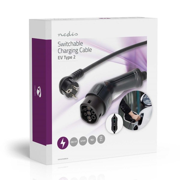 Kabel Type 2 Voor het opladen van elektrische auto's (5m, 7.2kW, 32A, 1 Kabel Type 2 Voor het opladen van elektrische auto's (5m, 7.2kW, 32A, 1