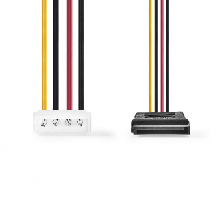 Nedis Molex naar S-ATA stroomkabel (Koper, 2x S-ATA, 0.15 meter) CCGP73520VA015 N010507559 - 1