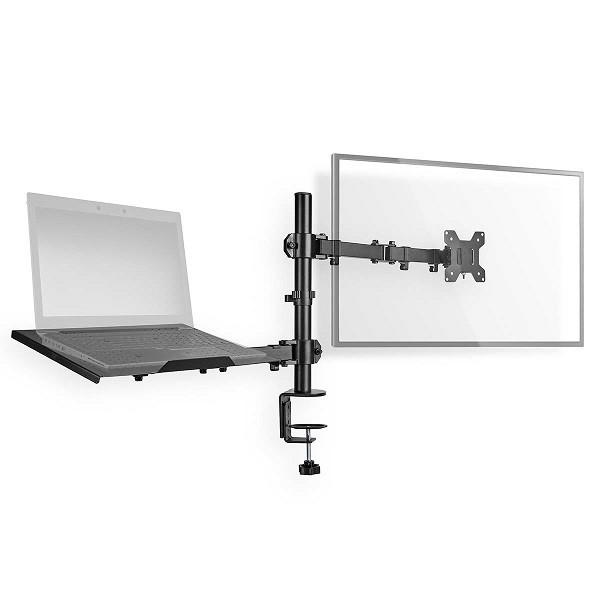 Nedis Monitorbeugel | Nedis | 15 tot 32 inch (Draai, zwenk en kantelbaar, Met laptopstandaard, Max. 8 kg) MMSISNB110BK K101501125 - 1