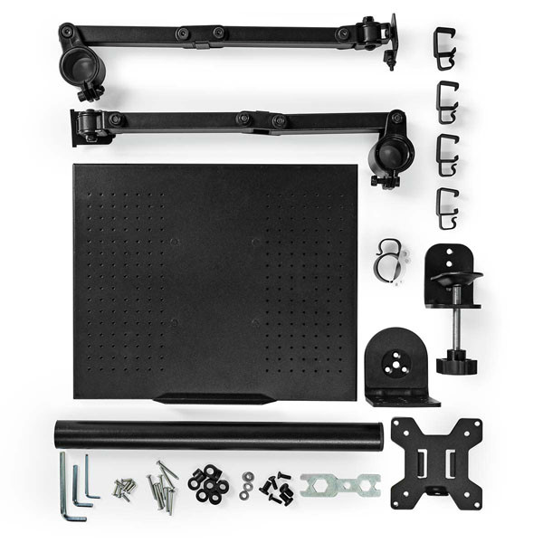 Nedis Monitorbeugel | Nedis | 15 tot 32 inch (Draai, zwenk en kantelbaar, Met laptopstandaard, Max. 8 kg) MMSISNB110BK K101501125 - 4