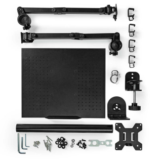 Nedis Monitorbeugel | Nedis | 15 tot 32 inch (Draai, zwenk en kantelbaar, Met laptopstandaard, Max. 8 kg) MMSISNB110BK K101501125 - 4